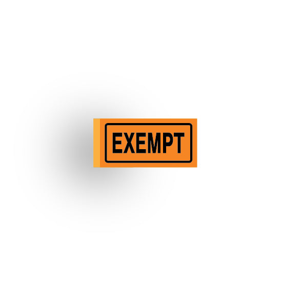 License Plate 1x2 Tile: Exempt (Multiple Colors)
