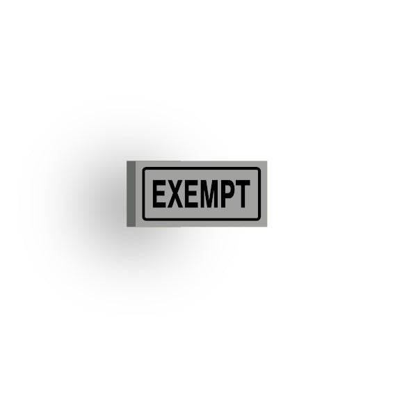 License Plate 1x2 Tile: Exempt (Multiple Colors)