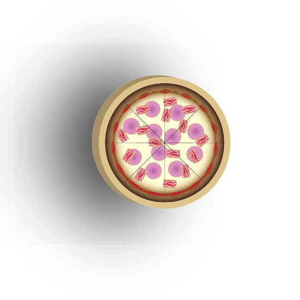UV Printed Food Snacks and Drinks 2x2 Tile: Ham And Bacon Pizza
