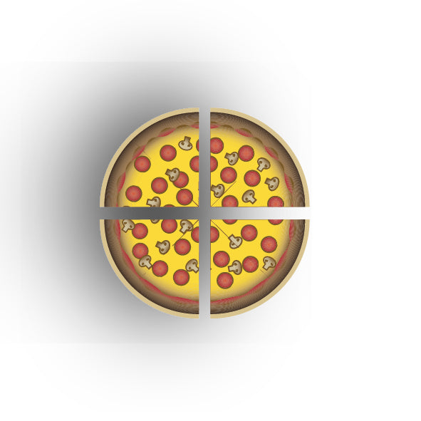 UV Printed Food Snacks and Drinks 1x1 Quarter Tile: Pepperopni And Mushroom Pizza Slices