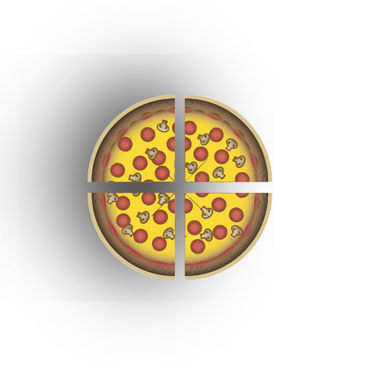 UV Printed Food Snacks and Drinks 1x1 Quarter Tile: Pepperopni And Mushroom Pizza Slices