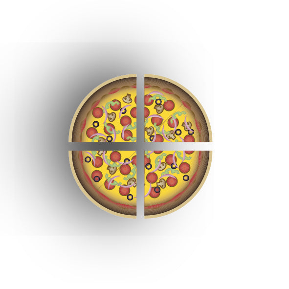 UV Printed Food Snacks and Drinks 1x1 Quarter Tile: Supreme Pizza Slices