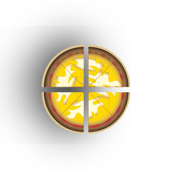 UV Printed Food Snacks and Drinks 1x1 Quarter Tile: Three Cheese Pizza Slices