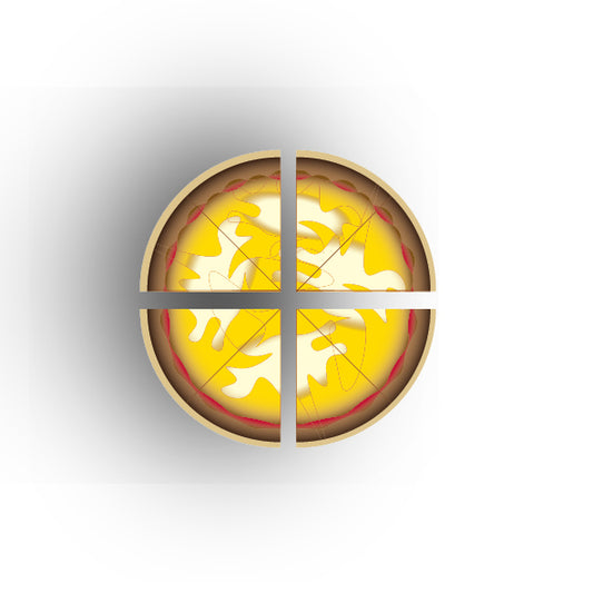 UV Printed Food Snacks and Drinks 1x1 Quarter Tile: Three Cheese Pizza Slices