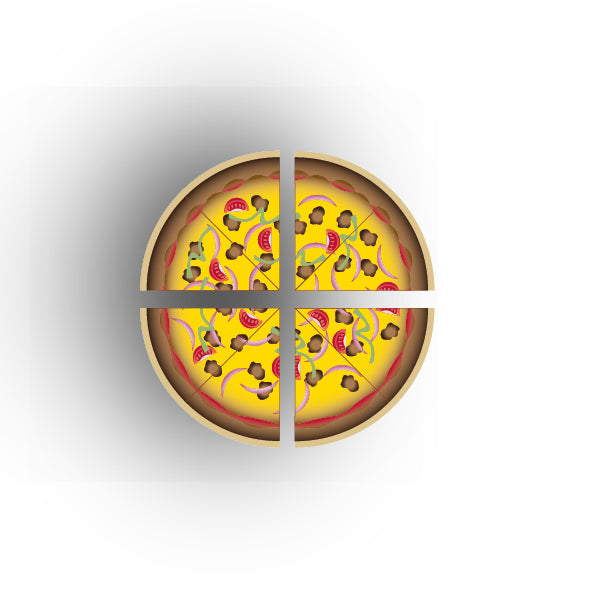 UV Printed Food Snacks and Drinks 1x1 Quarter Tile: Hamburger Pizza Slices