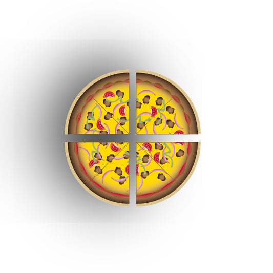 UV Printed Food Snacks and Drinks 1x1 Quarter Tile: Hamburger Pizza Slices