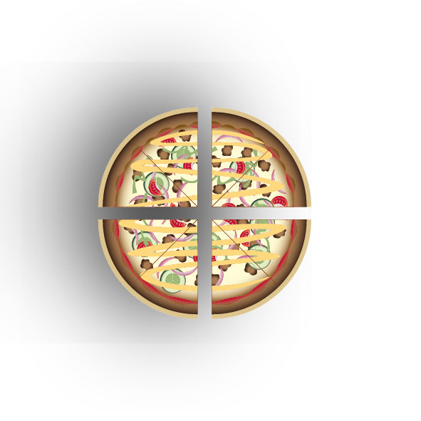 UV Printed Food Snacks and Drinks 1x1 Quarter Tile: Shawarma Pizza Slices