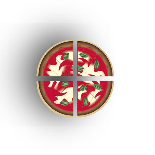 UV Printed Food Snacks and Drinks 1x1 Quarter Tile: Margherita Pizza Slices