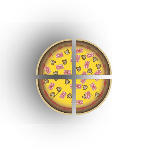 UV Printed Food Snacks and Drinks 1x1 Quarter Tile: Bacon And Mushroom Pizza Slices