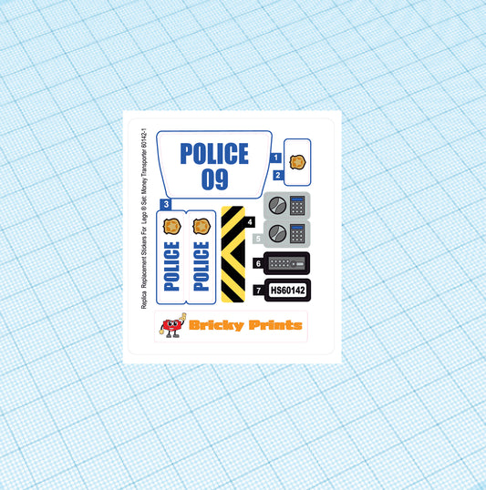 Replica Replacement sticker Set: City Police Money Transporter 60142